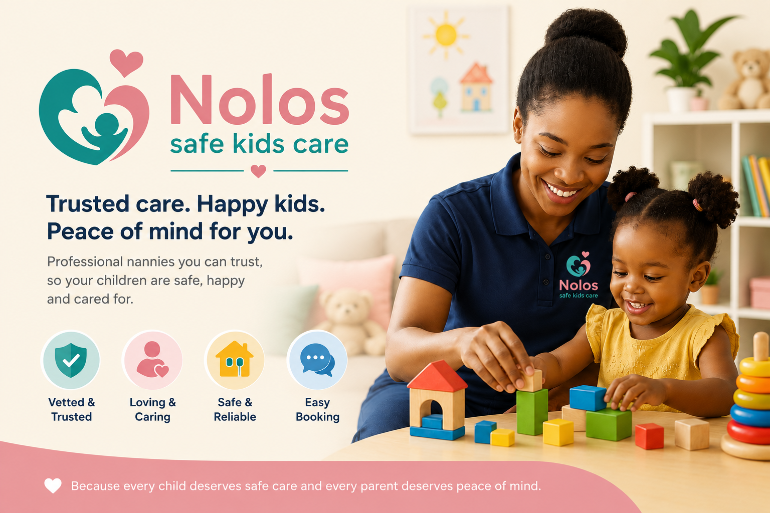 Professional Nolos nanny playing with a child